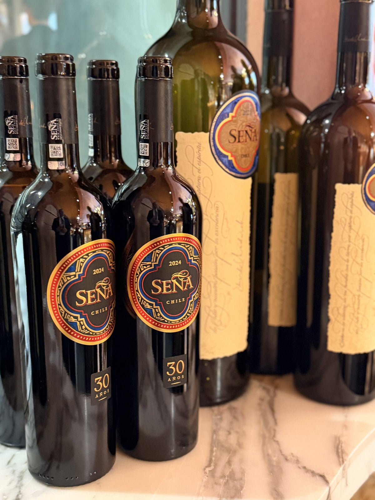Bottles of Seña 2024, the thirtieth anniversary release